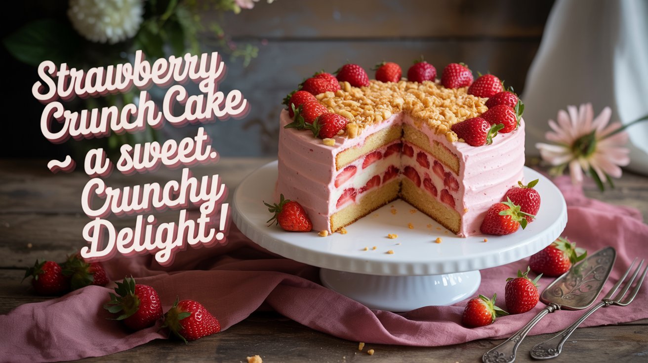 Delicious Strawberry Crunch Cake Recipe
