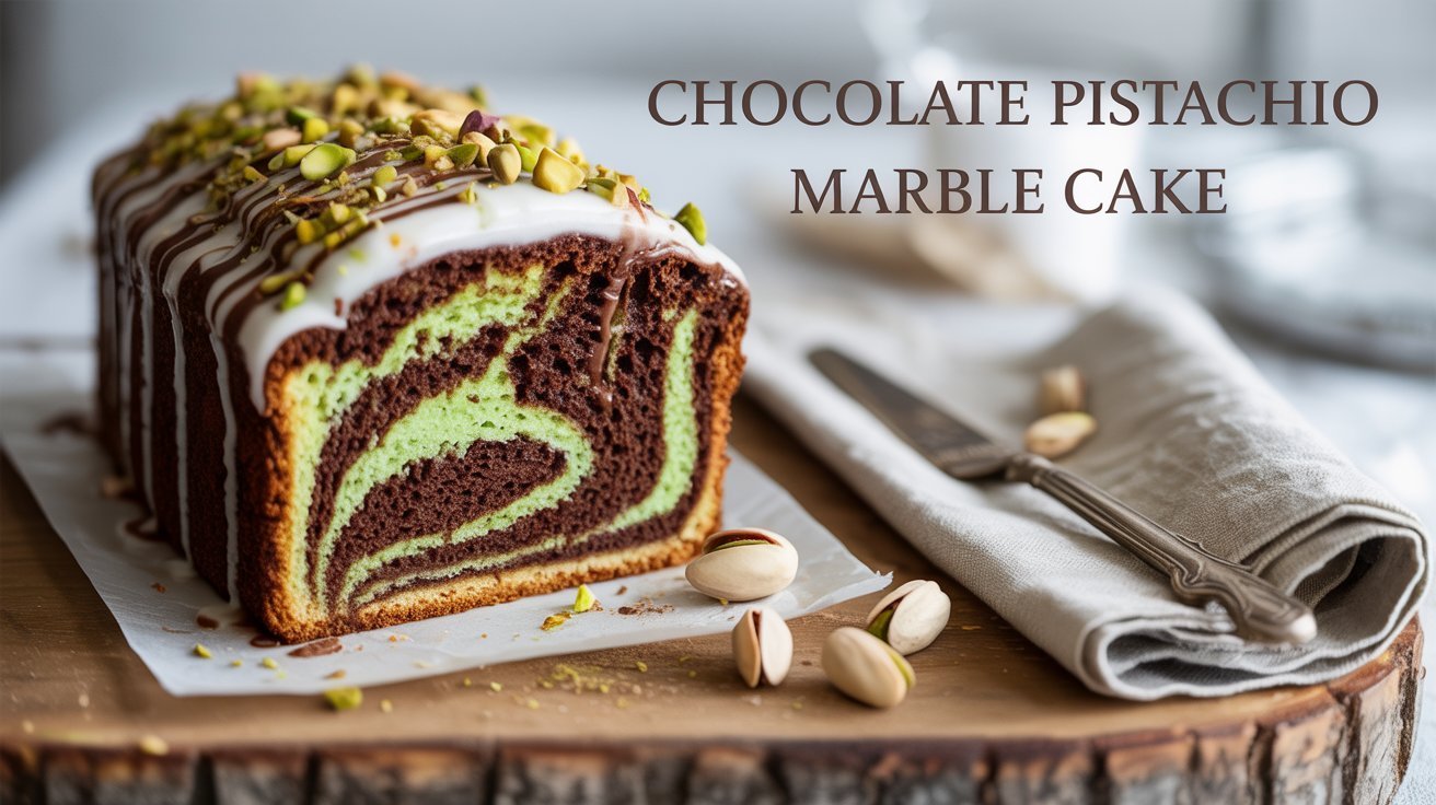 Chocolate Pistachio Marble Cake