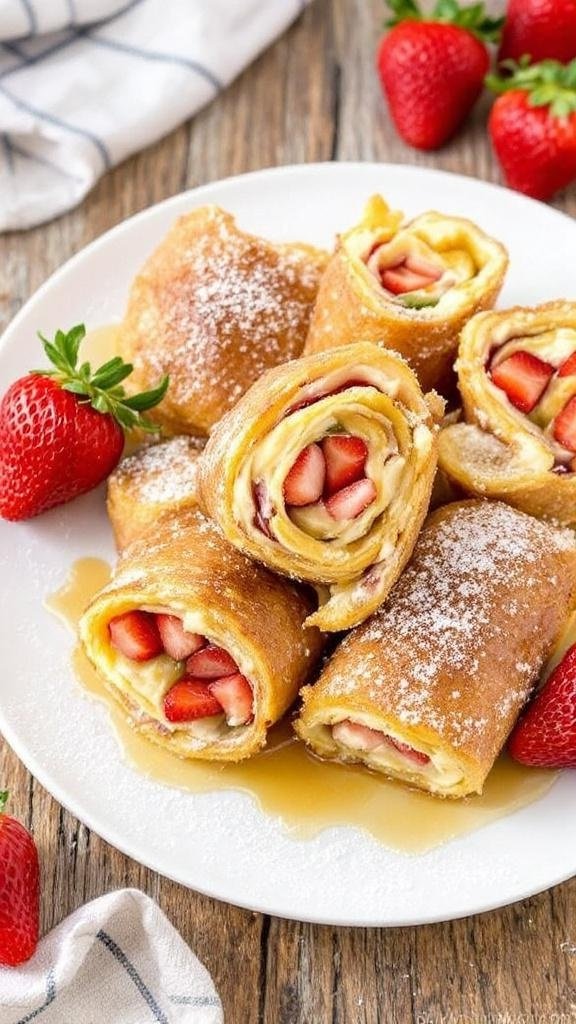 Strawberry Cream Cheese French Toast Roll-Ups Recipe