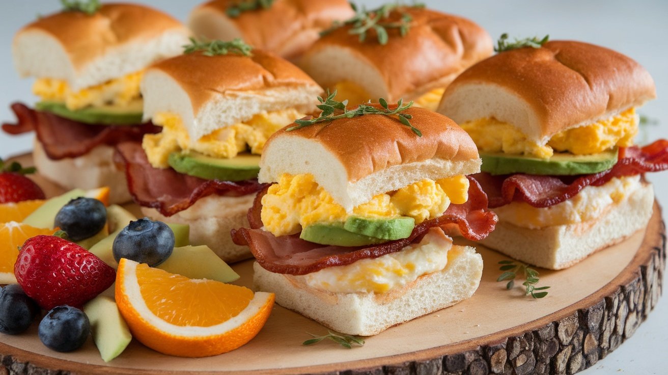 Bacon and Egg Breakfast Sliders with Avocado