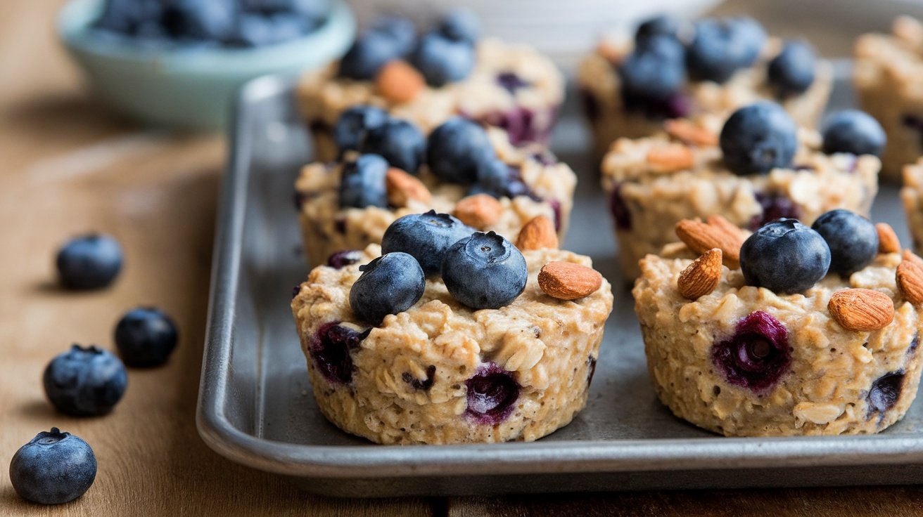 Blueberry Almond Baked Oatmeal Cups Recipe