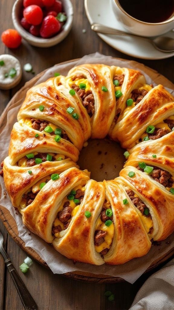 Savory Sausage Crescent Roll Breakfast Ring