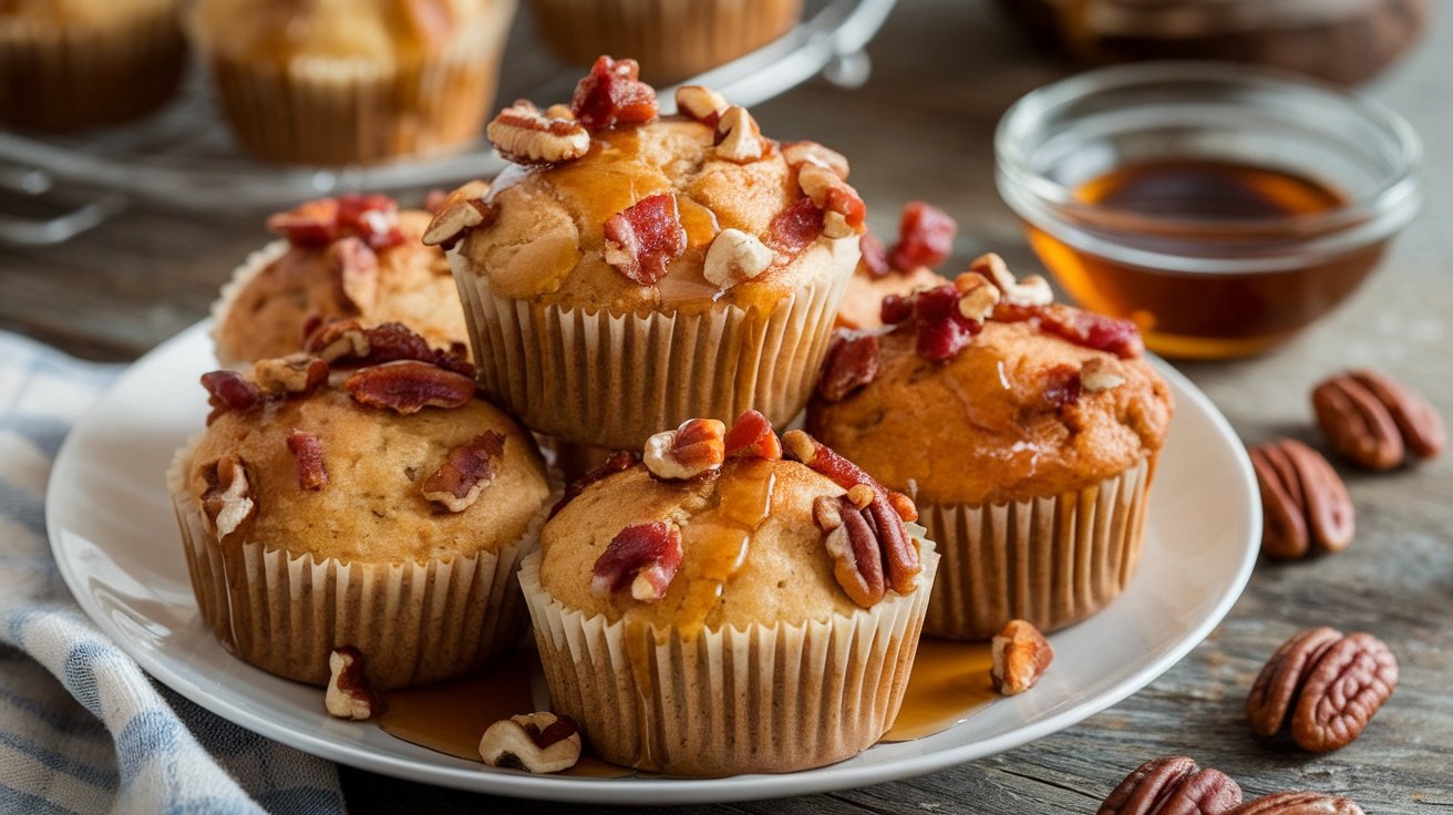 Maple Bacon Pancake Muffins with Pecans Recipe