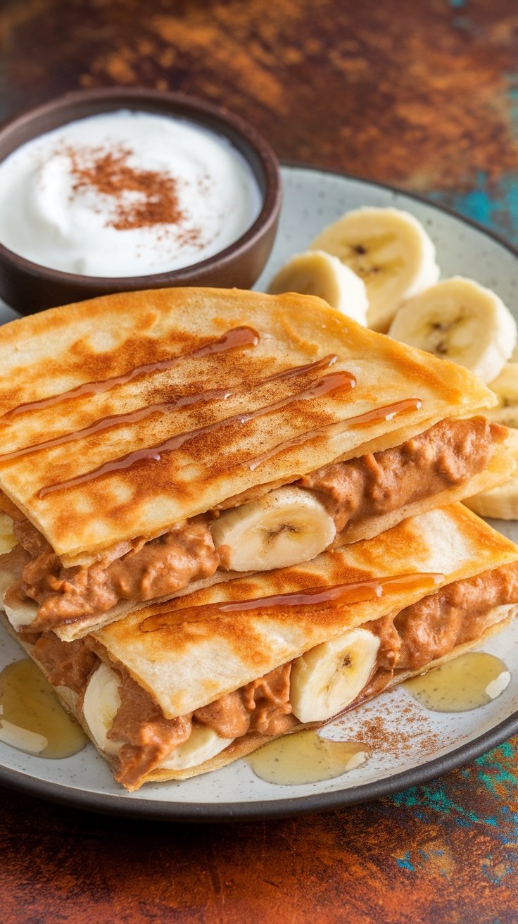 Peanut Butter Banana Breakfast Quesadillas
