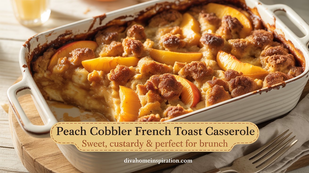 Peach Cobbler French Toast Casserole