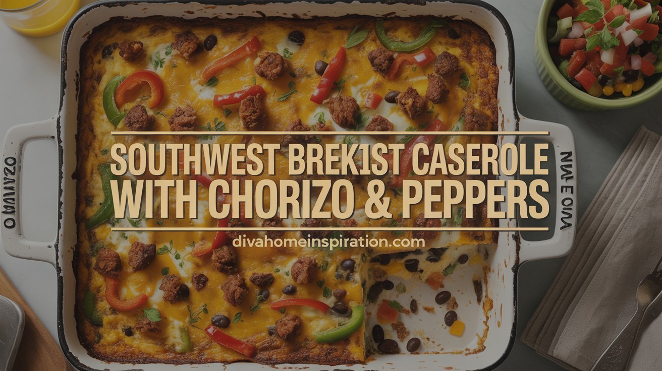 Southwest Breakfast Casserole with Chorizo & Peppers