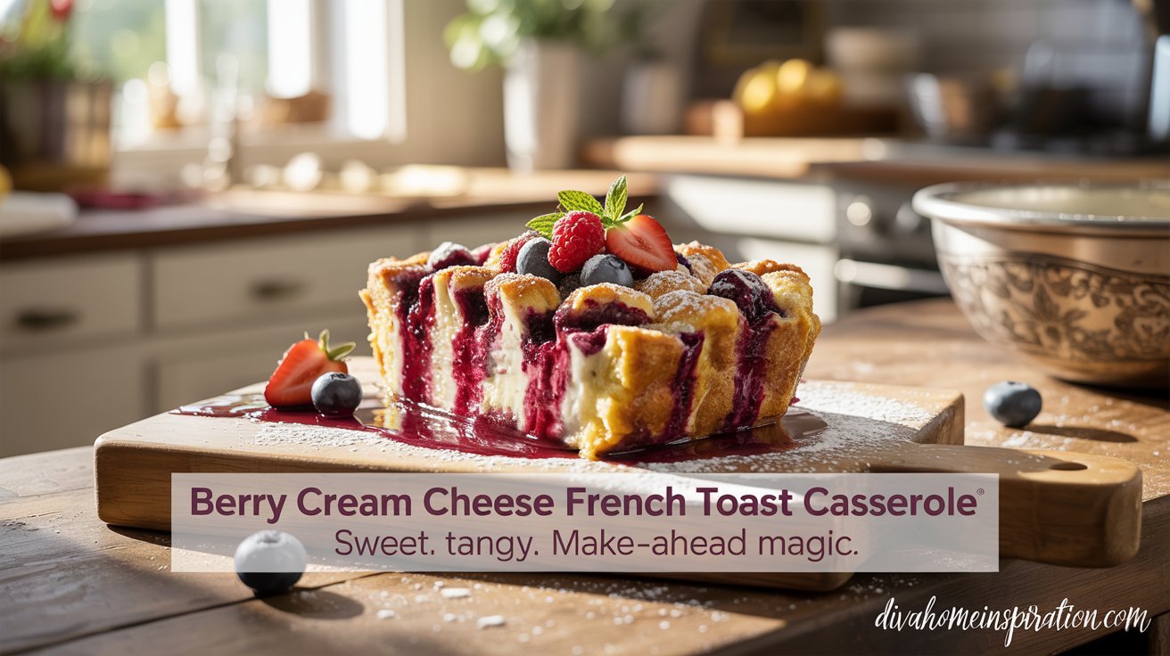 Berry Cream Cheese French Toast Casserole